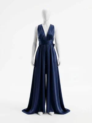 Combinaison pantalon bretelles modulables cérémonie femme élégante - Vue 1 - Combinaison pantalon