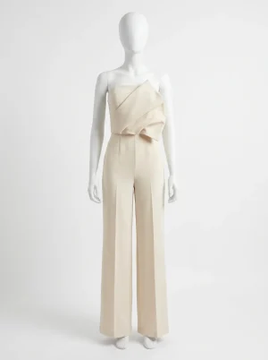 Combinaison pantalon bustier drapé silhouette élancée femme - Vue 1 - Combinaison pantalon