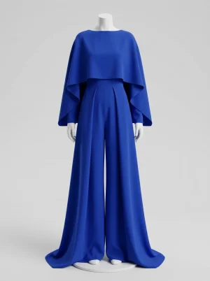 Combinaison pantalon cape ceremonie femme moderne - Vue 1 - Combinaison pantalon