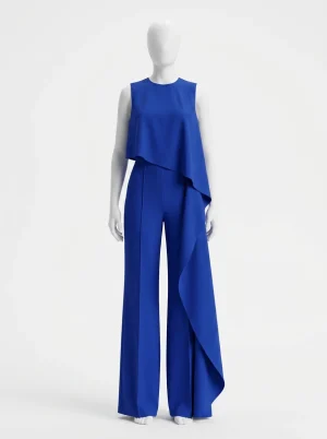 Combinaison pantalon cérémonie asymétrique fluide silhouette moderne - Vue 1 - Combinaison pantalon