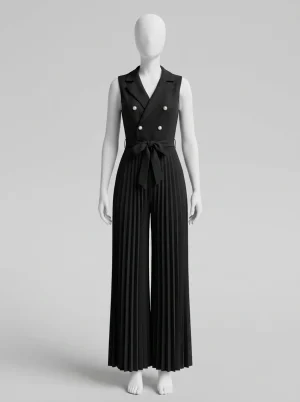 Combinaison pantalon cérémonie blazer plissée femme remarquable - Vue 1 - Combinaison pantalon