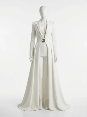 Combinaison pantalon cérémonie femme surjupe fluide bustier dentelle - Vue 1 - Combinaison pantalon