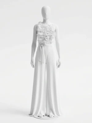 Combinaison pantalon cérémonie fluide femme buste volanté - Vue 1 - Combinaison pantalon