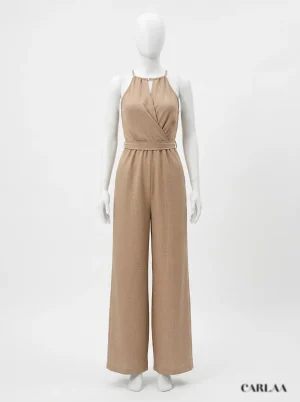 Combinaison pantalon cérémonie minimaliste jambe large femme - Vue 1 - Combinaison pantalon