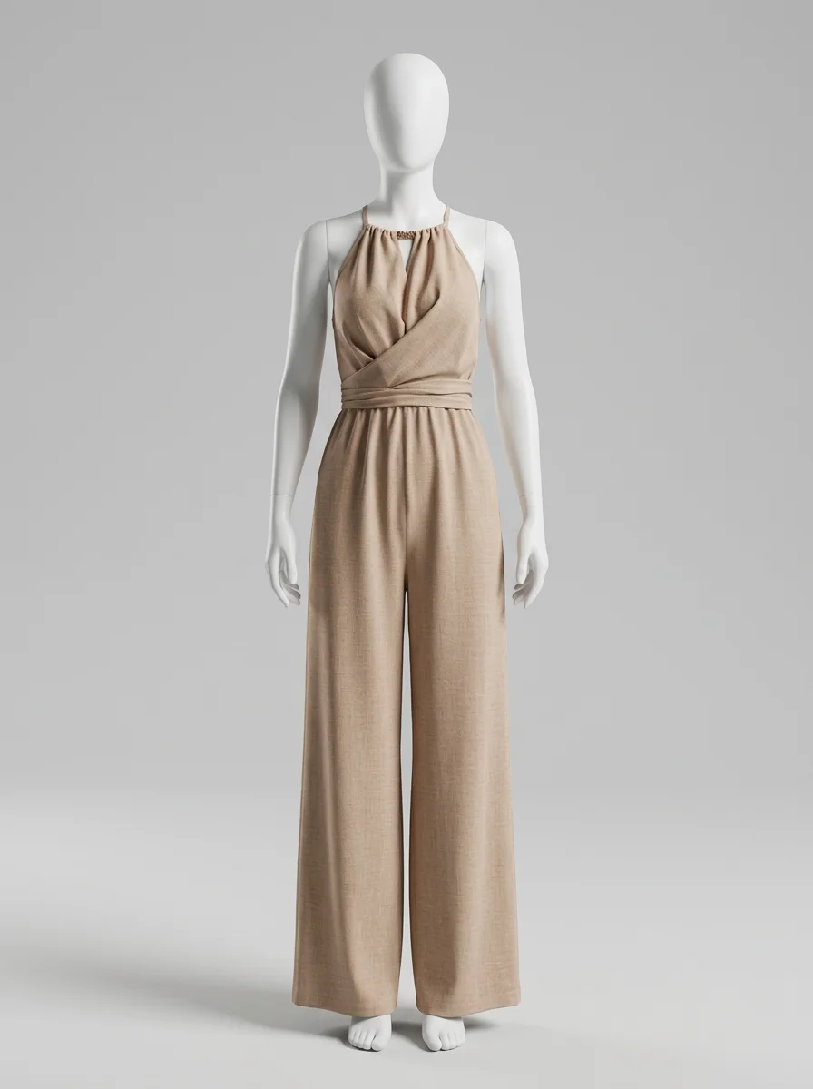 Combinaison pantalon cérémonie minimaliste jambe large femme - Vue 6 - Combinaison pantalon