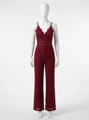 Combinaison pantalon coton cérémonie femme bretelles spaghetti - Vue 1 - Combinaison pantalon