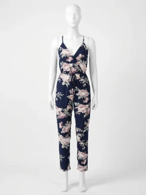 Combinaison pantalon coton femme bretelles croisées bohème - Vue 1 - Combinaison pantalon