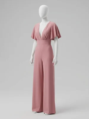 Combinaison pantalon coton jambe évasée femme urbaine - Vue 1 - Combinaison pantalon