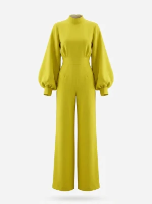 Combinaison pantalon coton poignets resserrés col montant femme - Vue 1 - Combinaison pantalon