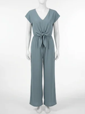 Combinaison pantalon coton poly nœud frontal femme décontractée - Vue 1 - Combinaison pantalon