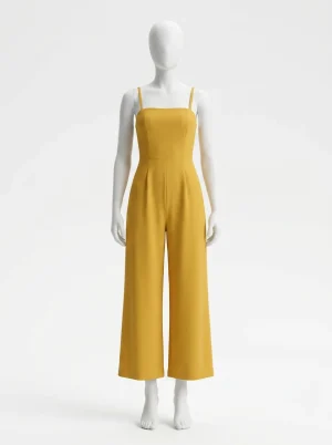 Combinaison pantalon décolleté carré fluide style estival femme - Vue 1 - Combinaison pantalon