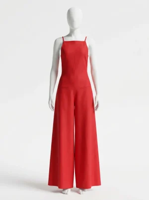 Combinaison pantalon décolleté droit dos nu femme élégante - Vue 1 - Combinaison pantalon