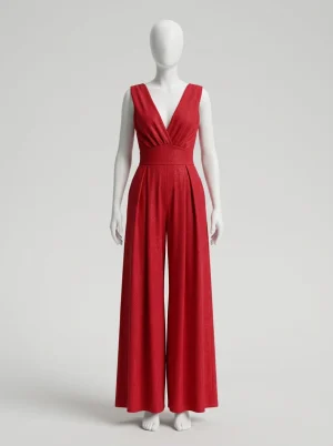 Combinaison pantalon décolleté plongeant taille marquée femme - Vue 1 - Combinaison pantalon