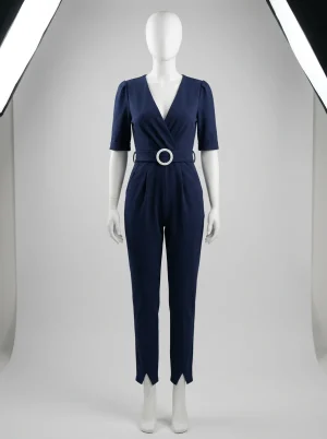 Combinaison pantalon décolleté v cintré cérémonie femme élégante - Vue 1 - Combinaison pantalon