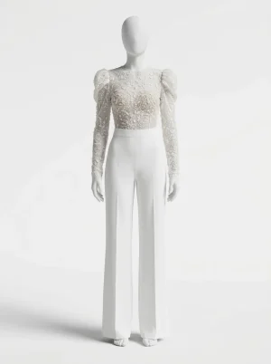 Combinaison pantalon dentelle cérémonie femme raffinée - Vue 1 - Combinaison pantalon