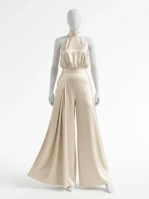 Combinaison pantalon encolure licou nouée cérémonie femme radieuse - Vue 1 - Combinaison pantalon