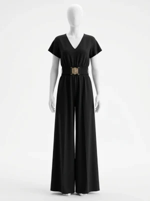 Combinaison pantalon épaule unique style épuré femme glamour - Vue 1 - Combinaison pantalon