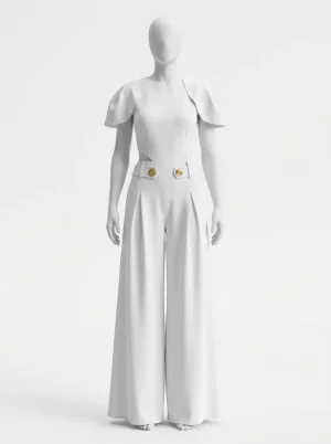 Combinaison pantalon évasée découpes hanches femme sophistiquée - Vue 1 - Combinaison pantalon