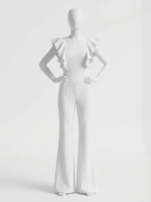 Combinaison pantalon femme cérémonie volants découpe taille - Vue 1 - Combinaison pantalon