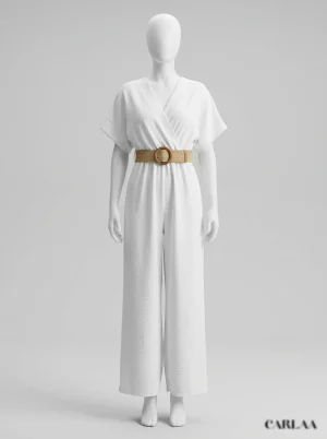 Combinaison pantalon femme élégante cocktail manches courtes - Vue 1 - Combinaison pantalon