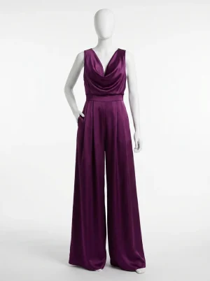 Combinaison pantalon fluide décolleté bénitier femme sophistiquée - Vue 1 - Combinaison pantalon