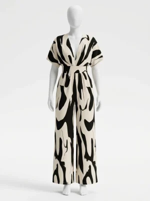 Combinaison pantalon imprimé graphique femme moderne - Vue 1 - Combinaison pantalon