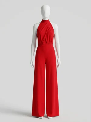 Combinaison pantalon large col montant habillée femme - Vue 1 - Combinaison pantalon