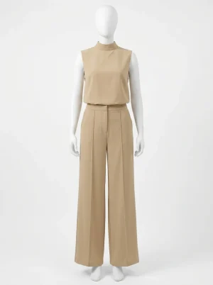 Combinaison pantalon large fluide sans manches femme moderne - Vue 1 - Combinaison pantalon