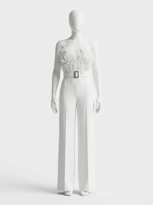 Combinaison pantalon plumes cérémonie femme sophistiquée - Vue 1 - Combinaison pantalon