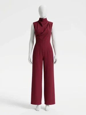 Combinaison pantalon sans manches coupe évasée femme sophistiquée - Vue 1 - Combinaison pantalon