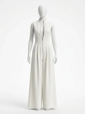 Combinaison pantalon sans manches décolleté zippé femme urbaine - Vue 1 - Combinaison pantalon