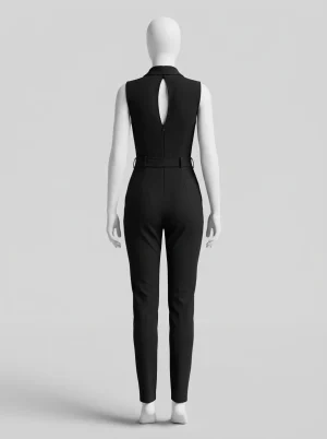 Combinaison pantalon sans manches femme cintrée chic - Vue 1 - Combinaison pantalon